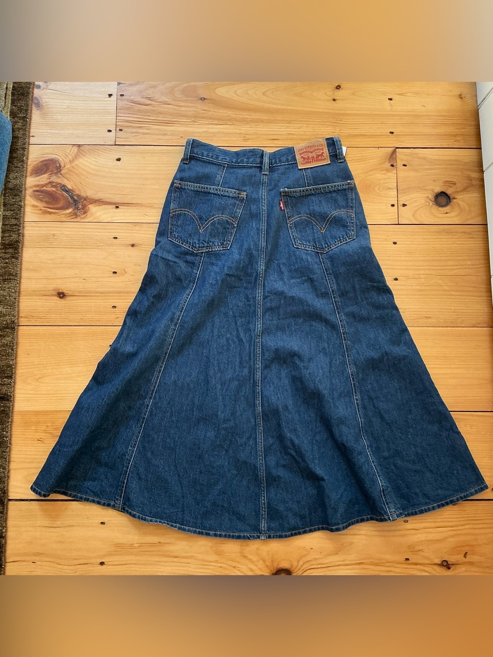 Levi's Premium Fit and Flare Denim Midi Maxi Skirt - Medium Wash Size 27